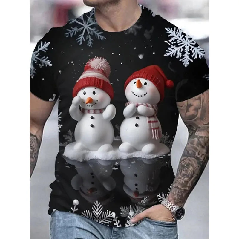 HO HO HO Happy Christmas T-shirt Unisex Cute Funny Colorful Santa Claus Print Short Sleeve T Shirts 2026 New In Kid Gift Tee