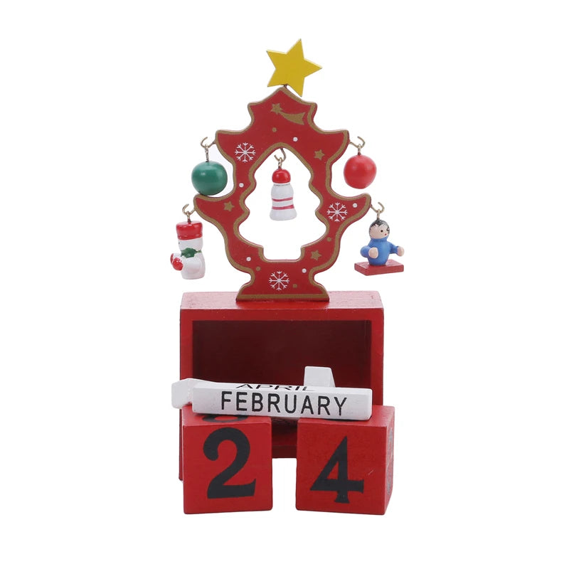 2024 New Year Countdown Calendar Elk Snowman DIY Wooden Ornaments Navidad Christmas Decoration Christmas Gift Kids Natal Noel