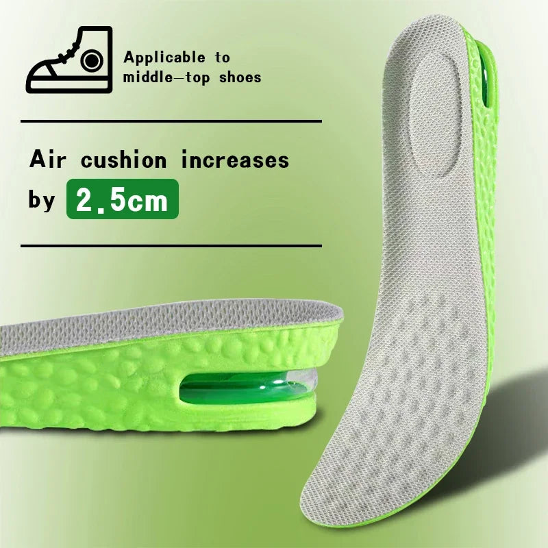 NEW Height Increase Insole for Men Growing Sole Shoes Insoles Unisex Quality Sports Air Shock Absorbing Anti-Odour Shoe Pads