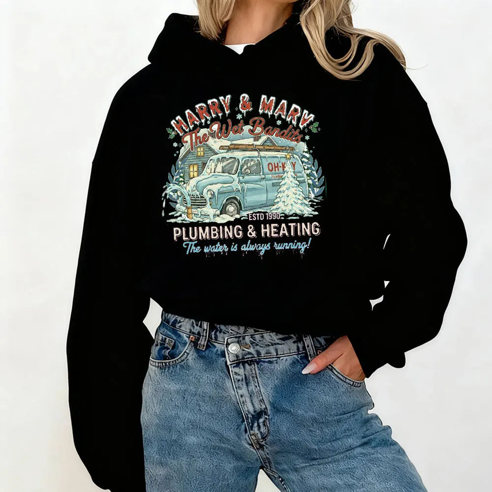 Winter Clothes Women Wet Bandits Christmas Funny Home Alone Movie Crewneck Hoodie Holiday Crewneck Xmas Movie Nights Sweatshirt