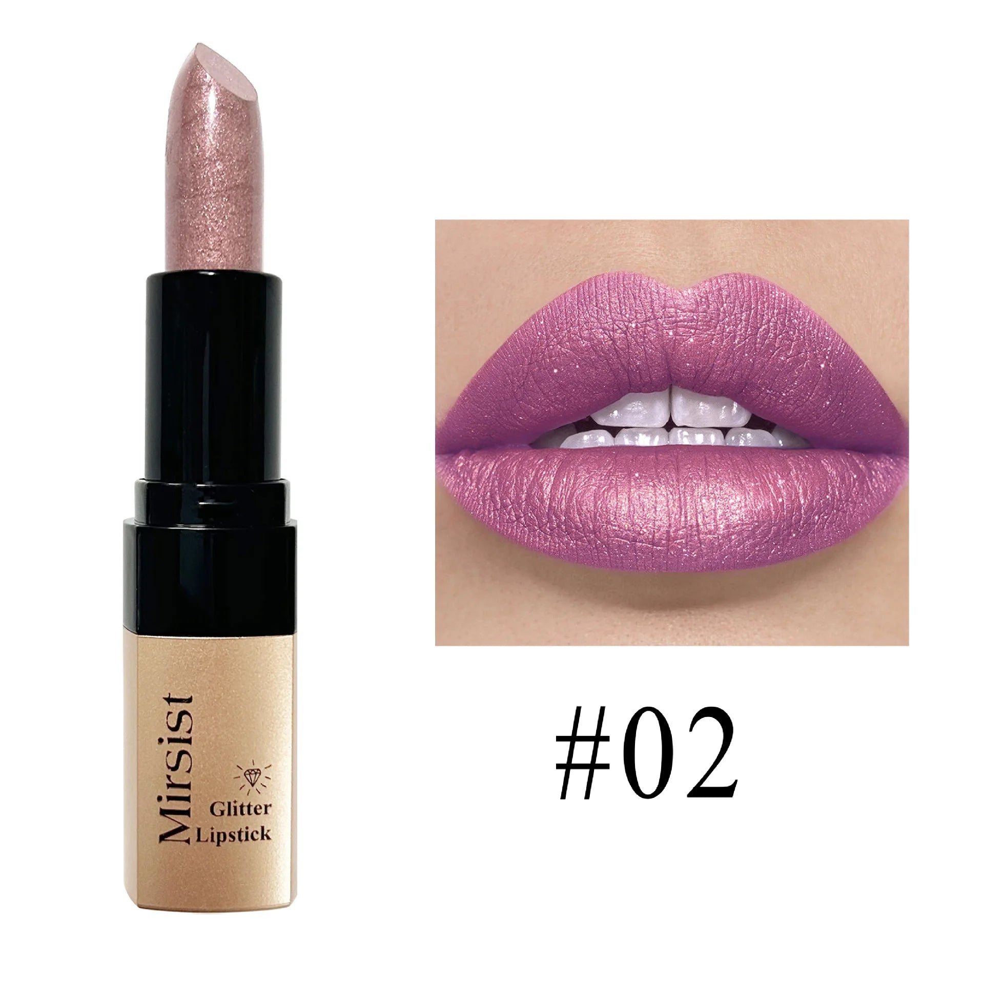 Diamond Lip Gloss Pearlescent Glitter Metallic Shine 6 Color Plump Lipstick Waterproof Long Lasting Lip Makeup