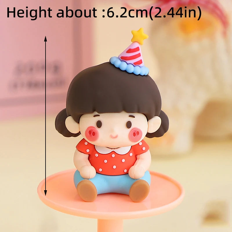 Valentine's Day Casual Wear Boys Girls Cake Decoration Cartoon Personality Couple Confession Doll for Birthday Cake Toppers