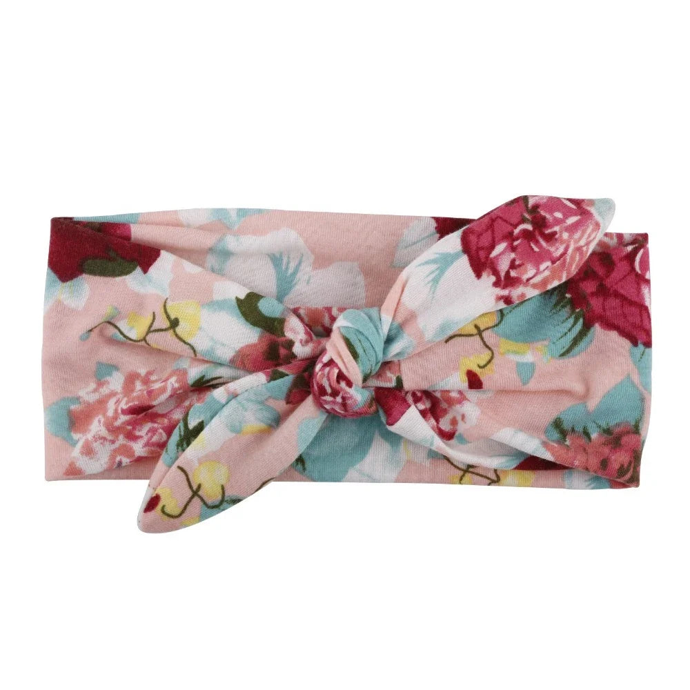 Fashion Baby Top Knot Headbands Kids Headwrap Cotton Flower Cross Elastic Girls Turban Tie Headwear Hair Band Accessories Gifts
