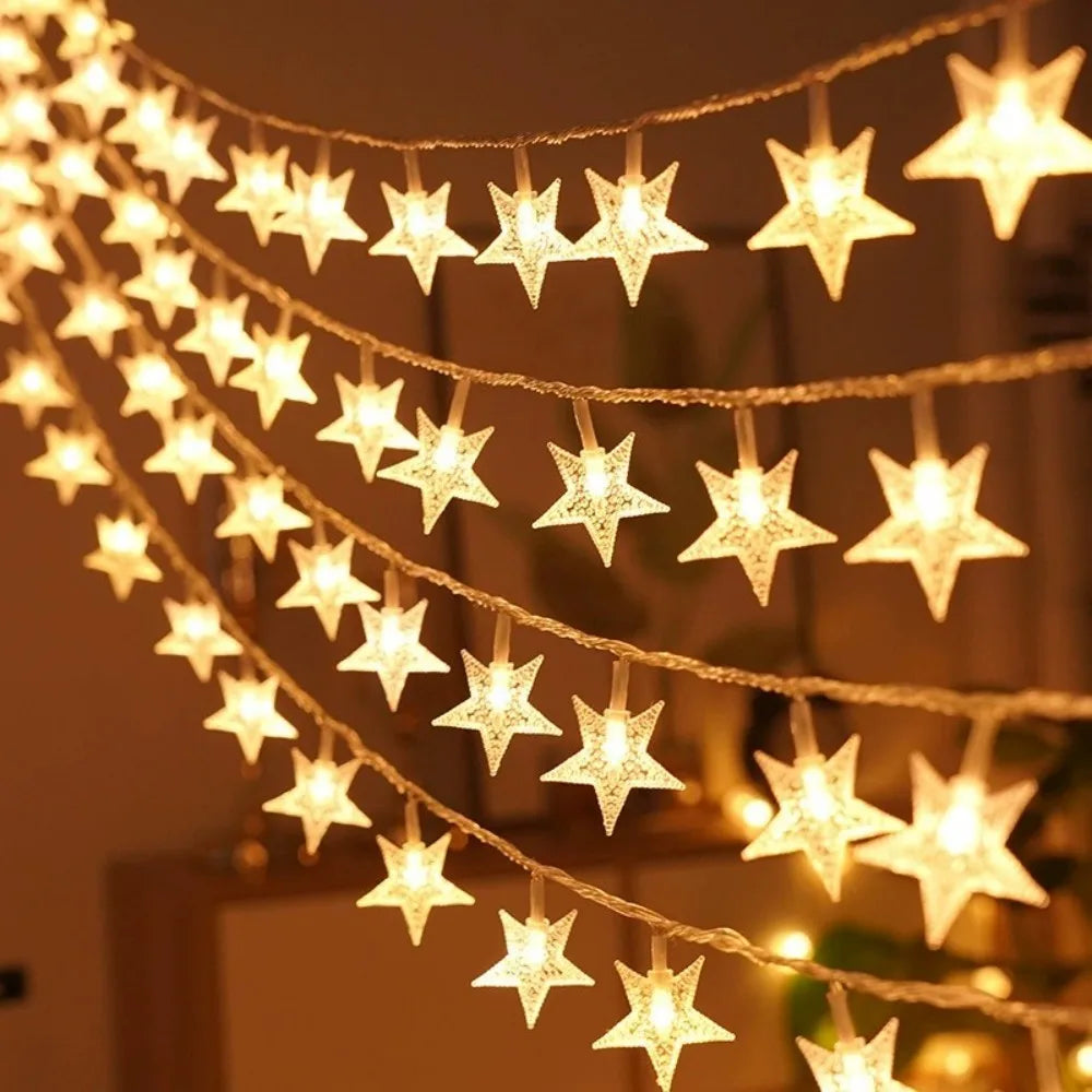 1PC 1.5M/3M LED Star String Light,LED Fairy Light,Powered by AA Batteries(excl),Used for Room,Party and Ramadan Decoration ﻿