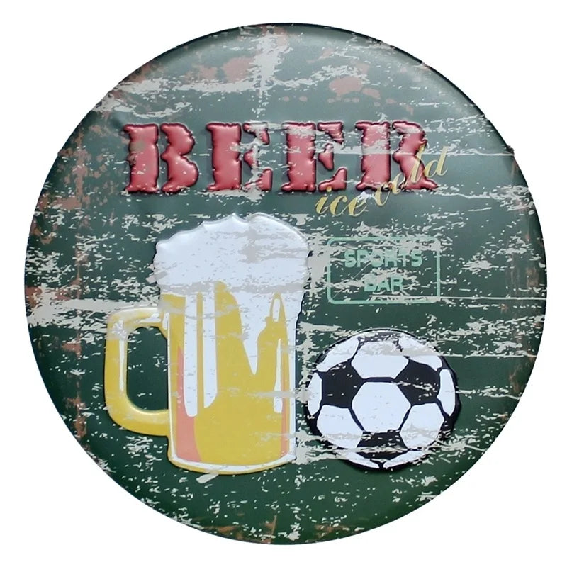 BBQ Zone Retro Plaque Metal Tin Signs Cafe Bar Pub Signboard Wall Decor Vintage Nostalgia Round Plates Christmas Gift 30CM R006