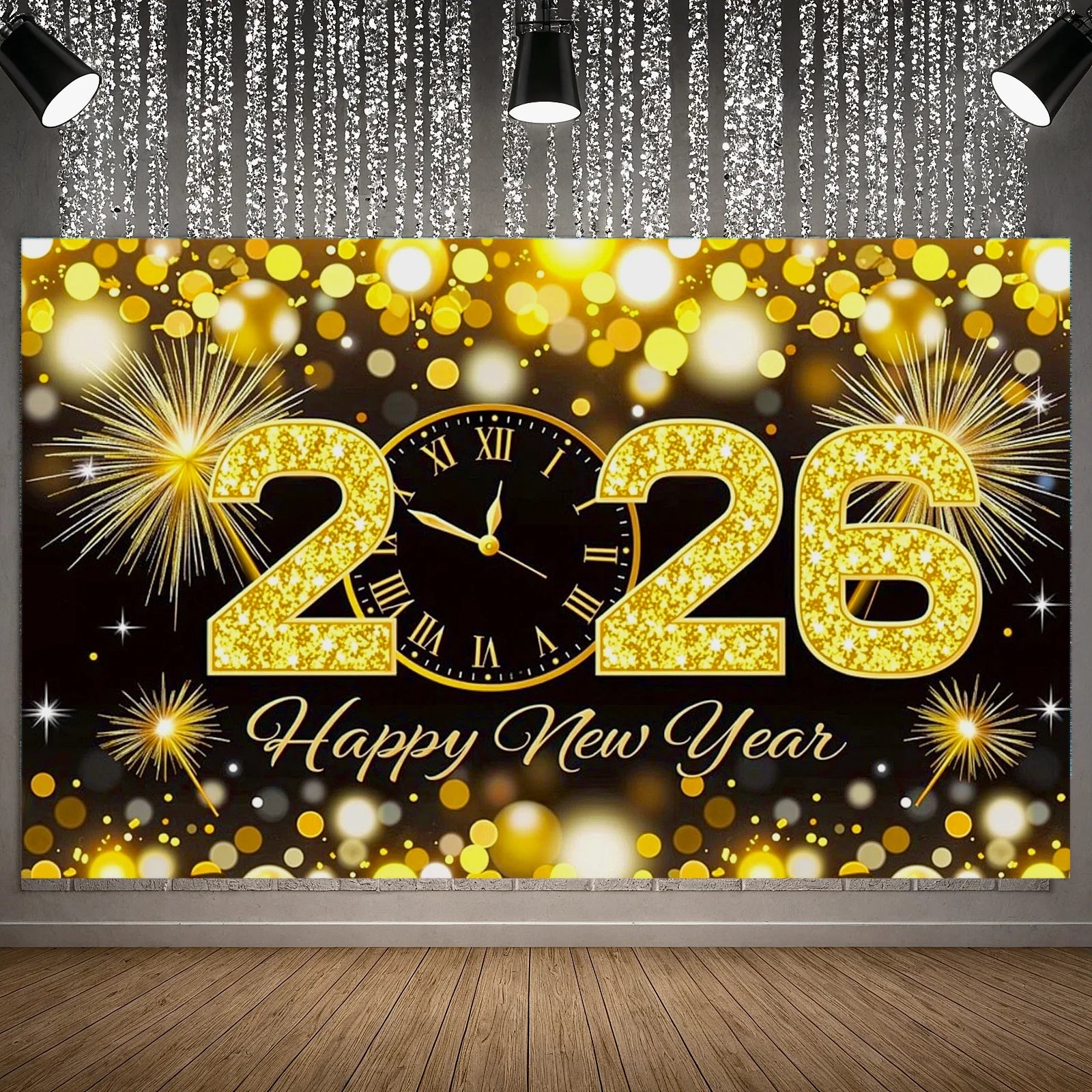 2026 Happy New Year Theme Party Background Banner New Year Celebrate Family Party Decoration Photo Background Decoration