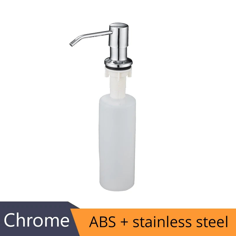Deck Mounted Kitchen 400ml Soap Dispensers Stainless Steel Pump Chrome Finished for Kitchen Built in Counter top Dispenser 2309