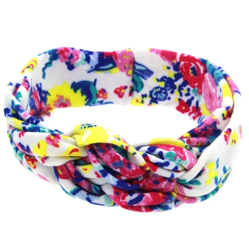 Fashion Baby Top Knot Headbands Kids Headwrap Cotton Flower Cross Elastic Girls Turban Tie Headwear Hair Band Accessories Gifts