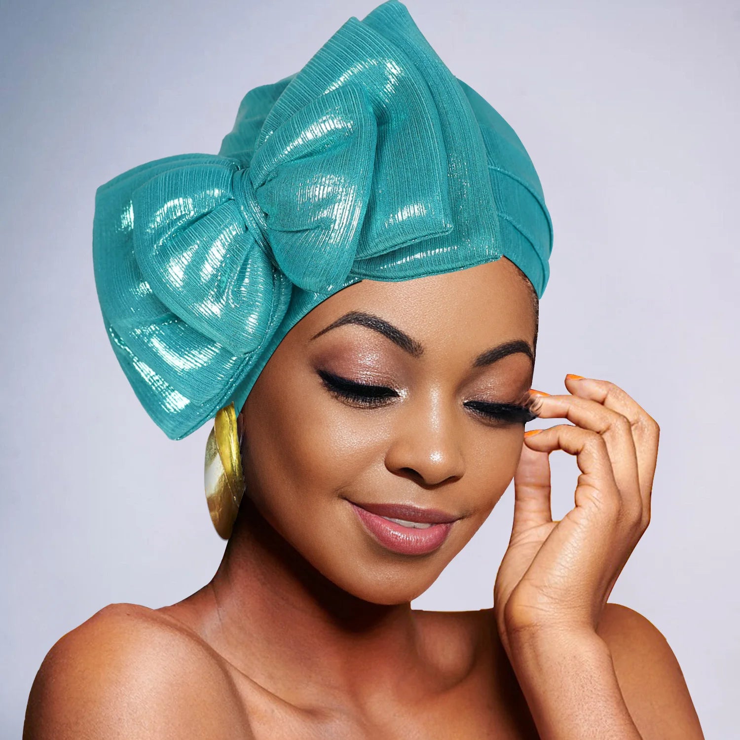 Elastic Bow Turban Caps for Women Muslim Headscarf Hat African Head Wraps Muslim Headwear Headwrap Bonnet Female Turbante Mujer