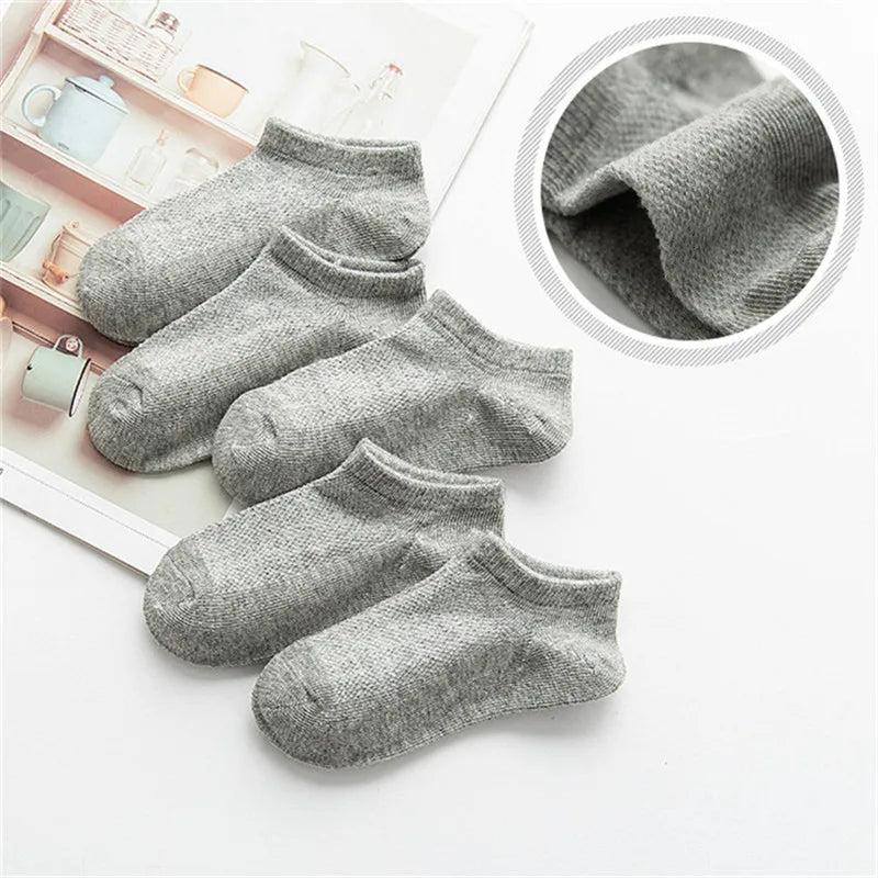 5 Pairs/Lot Children Socks Boy Girl Cotton Fashion Breathable Mesh Socks Spring Summer High Quality 1-12Years Kids Birthday Gift