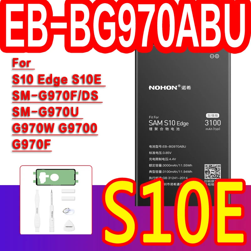 NOHON Battery For Samsung Galaxy S8 S9 Plus S10e S10 S20 Ultra S21 FE S10x Note 10 Plus 8 S7 Edge S6 S5 A50 A30 A30S Batteries