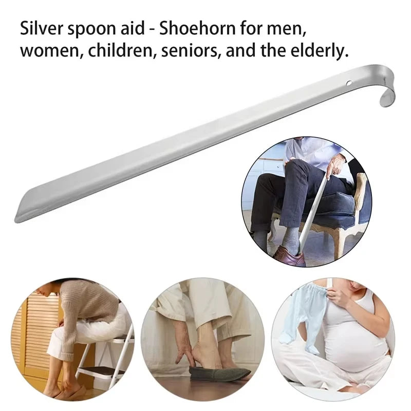 Stainless Steel Shoe Horns Long Handle Home Professional Shoehorn Metal Shoe Extractor Shoe Remover Lifter Pull Tools 52CM