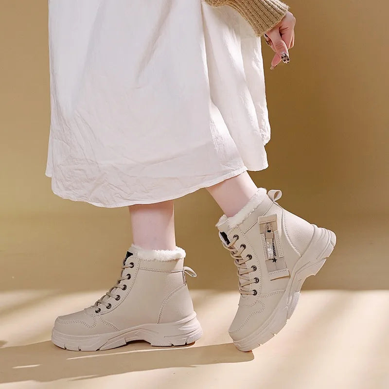 Winter Snow Boots for Women Solid Color New Casual High-top Shoes Warm Sneakers Platform Comfortable Ankle Boots Shoes for Women