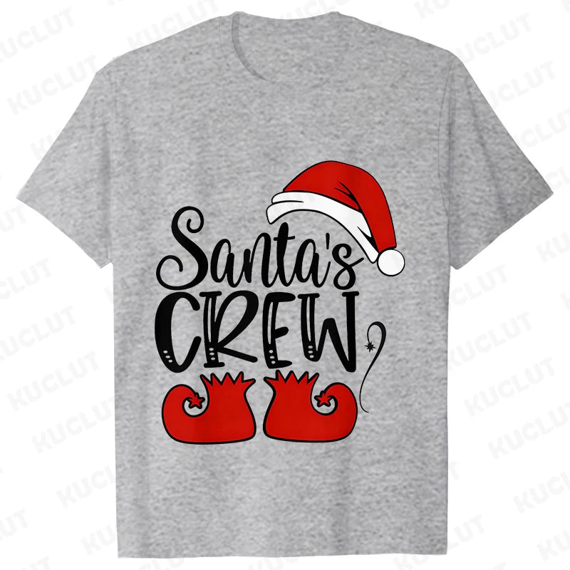 Santa's Crew Shirt Christmas T-shirts Santa Crew Family Outfit Cute Family Christmas Tee Shirts Family Party Tshirts Tops