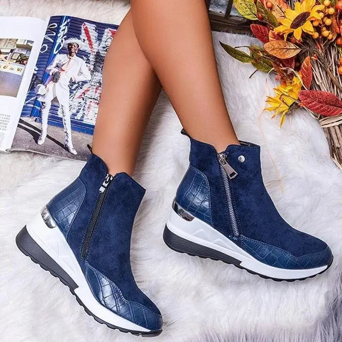 Women Chunky Snow Boots Women 2024 Autumnal Winter Solid color Fashion Platforms Ankle Boots Waterproof Plush Warm Cotten Shoes