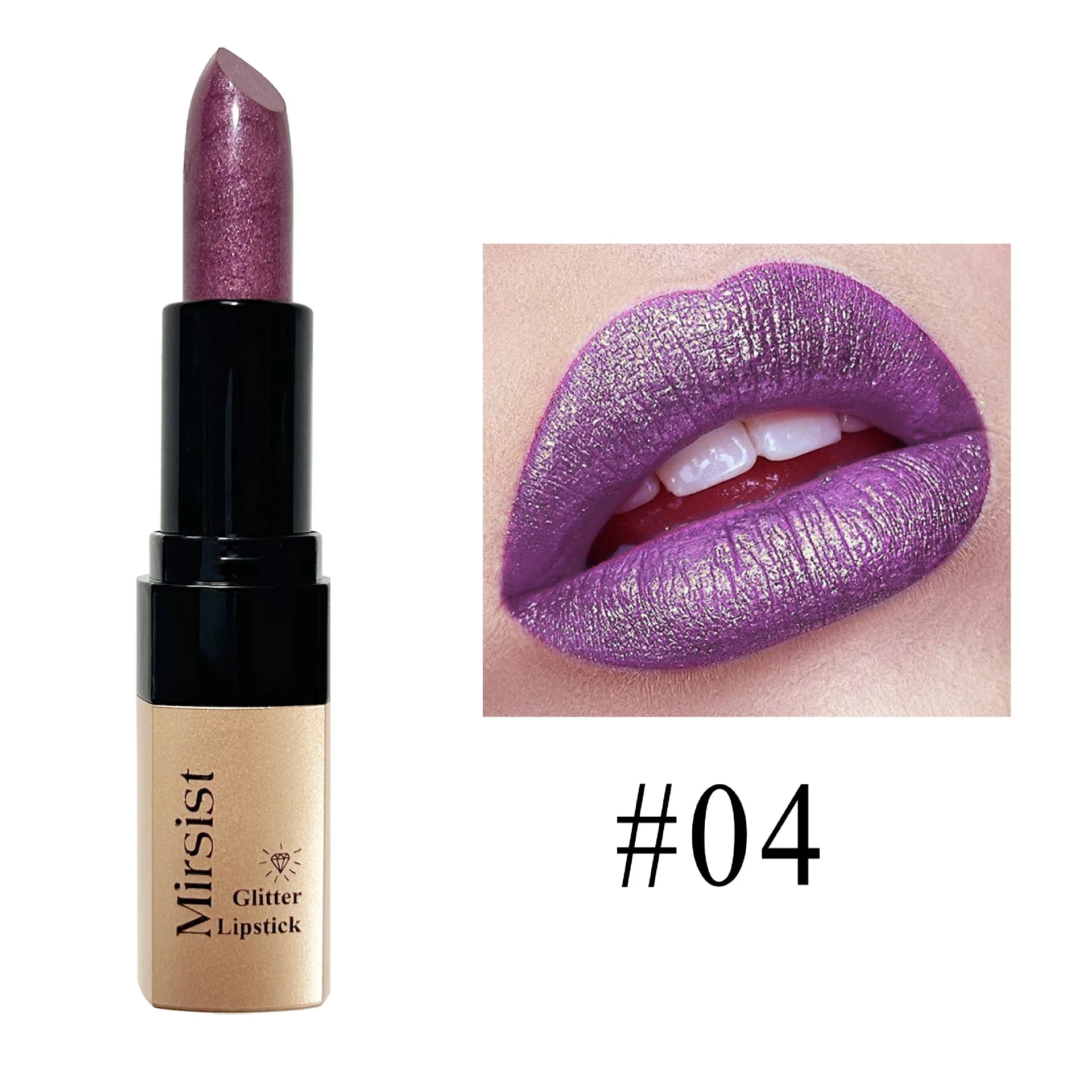Diamond Lip Gloss Pearlescent Glitter Metallic Shine 6 Color Plump Lipstick Waterproof Long Lasting Lip Makeup