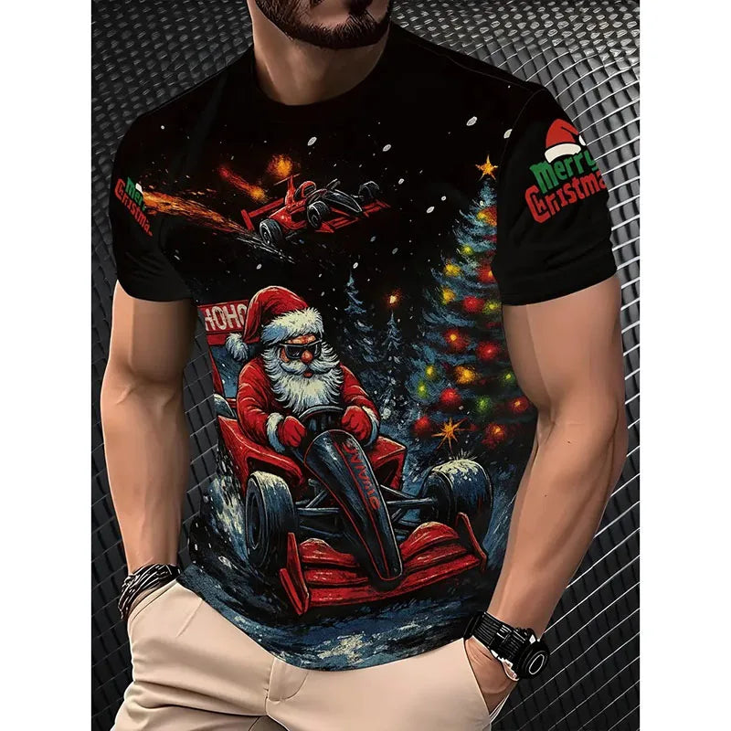 HO HO HO Happy Christmas T-shirt Unisex Cute Funny Colorful Santa Claus Print Short Sleeve T Shirts 2026 New In Kid Gift Tee