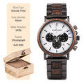 BOBO BIRD Wooden Watch Men erkek kol saati Luxury Stylish Wood Timepieces Chronograph Military Quartz Watches Custom Wood Gift