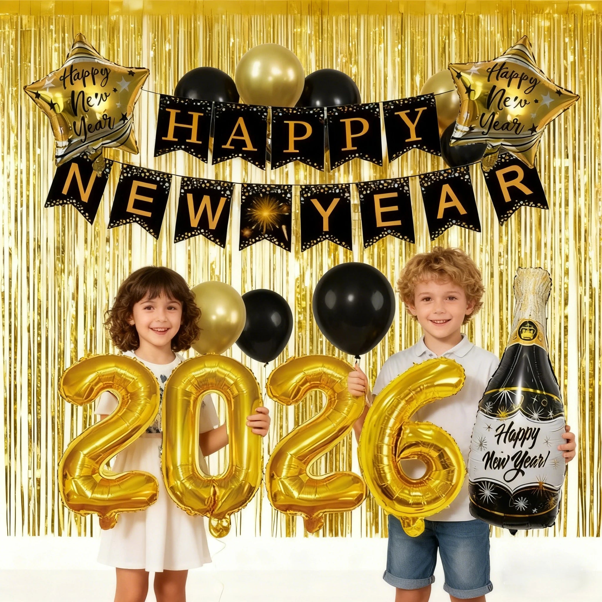 2026 New Year Decorations Balloons Arch New Years Eve Party Supplies Happy New Year Banner Perfect for New Year Decor