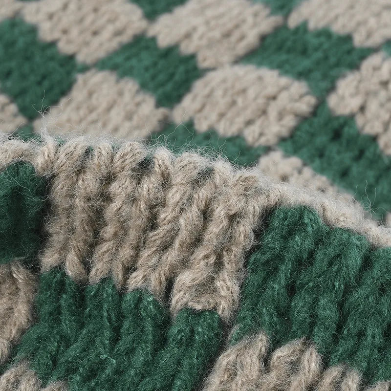 Winter Hats for Woman New Men Beanie Knitted Hat Girl Black White Check Plaid Chess Beanie Gorros Warm Bonnet Ladies Casual Cap