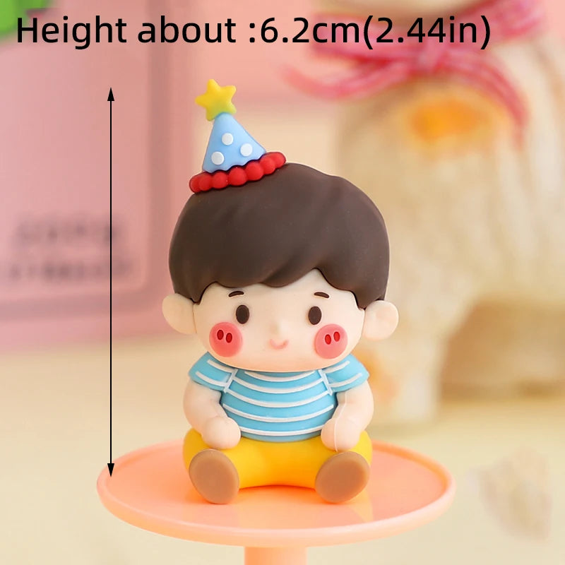 Valentine's Day Casual Wear Boys Girls Cake Decoration Cartoon Personality Couple Confession Doll for Birthday Cake Toppers