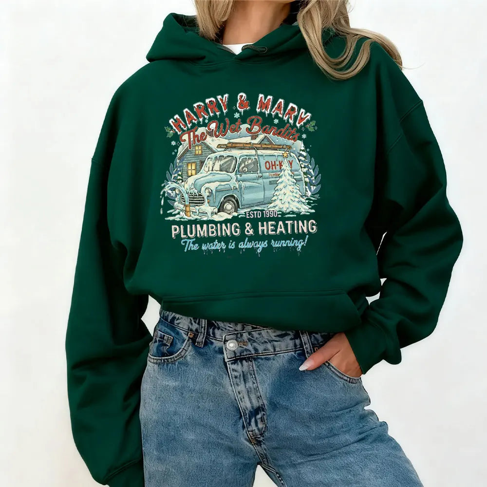 Winter Clothes Women Wet Bandits Christmas Funny Home Alone Movie Crewneck Hoodie Holiday Crewneck Xmas Movie Nights Sweatshirt