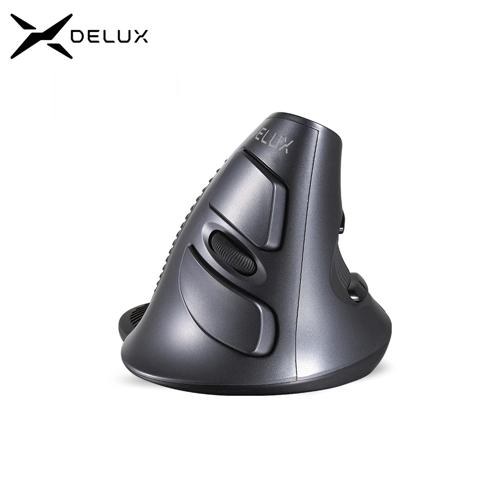Delux M618GX Ergonomic Vertical Wireless Mouse 6 Buttons 1600DPI Optical Mice With 3 Colors Silicon Rubber Case For PC Laptop