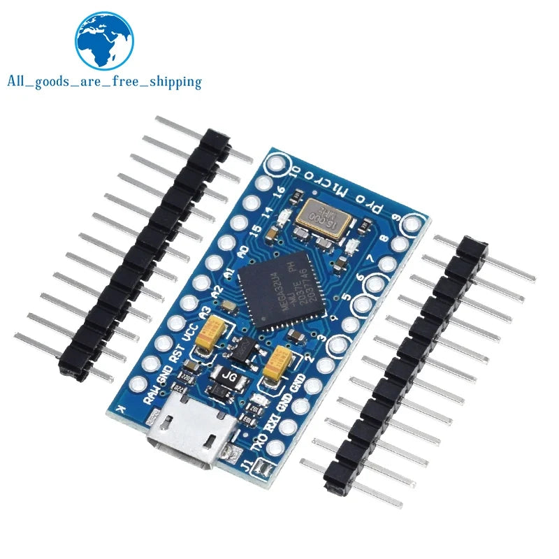 TZT Pro Micro ATmega32U4 5V 16MHz Original Chip Replace ATmega328 For Arduino Pro Mini With 2 Row Pin Header For Leonardo UNOR3