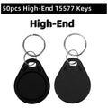 50pcs/lot EM4305 T5577 125khz Copy Rewritable Writable Rewrite keyfobs RFID Tag Key Ring Card Proximity Token Badge Duplicate