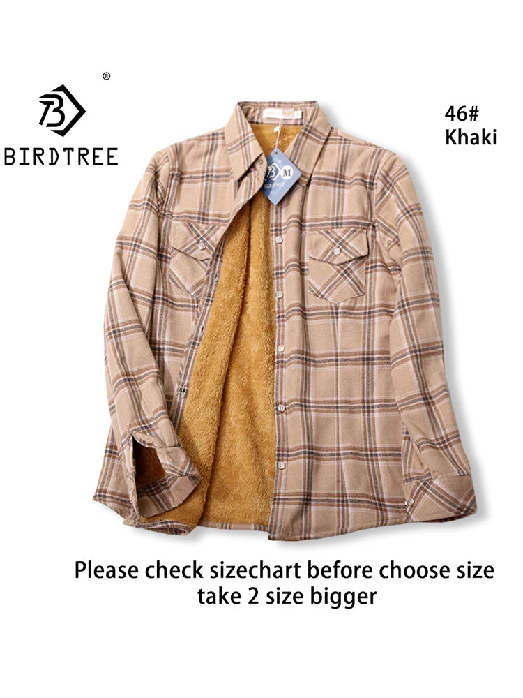 Velvet Thick Warm Women's Plaid Shirt Female Long Sleeve Tops M-5XL Winter Fleece Casual Check Blouse Autumn Clothes T77710A