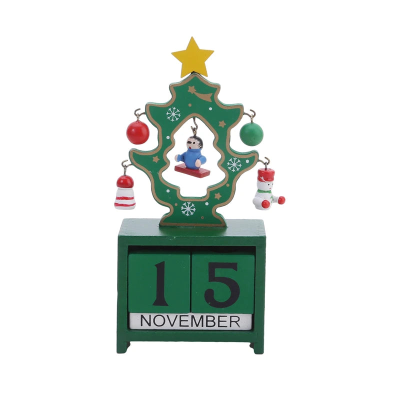 2024 New Year Countdown Calendar Elk Snowman DIY Wooden Ornaments Navidad Christmas Decoration Christmas Gift Kids Natal Noel