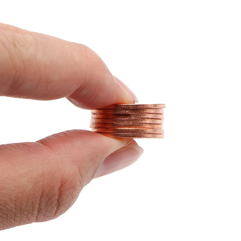 10/20/50PCS Solid Copper Washer Flat Ring Gasket Sump Plug Oil Seal Fittings 10x14x1MM Washers Fastener Hardware Accessories