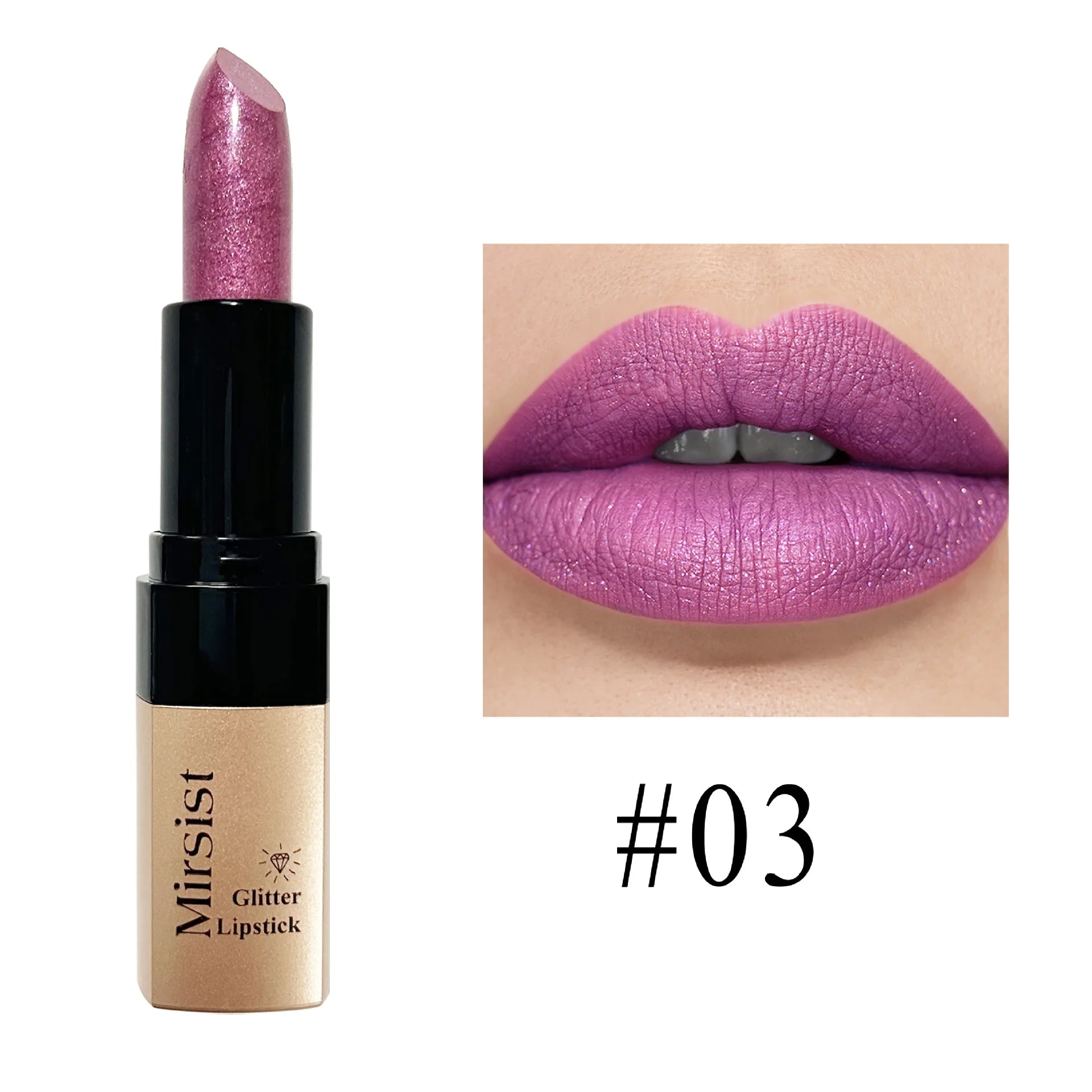 Diamond Lip Gloss Pearlescent Glitter Metallic Shine 6 Color Plump Lipstick Waterproof Long Lasting Lip Makeup