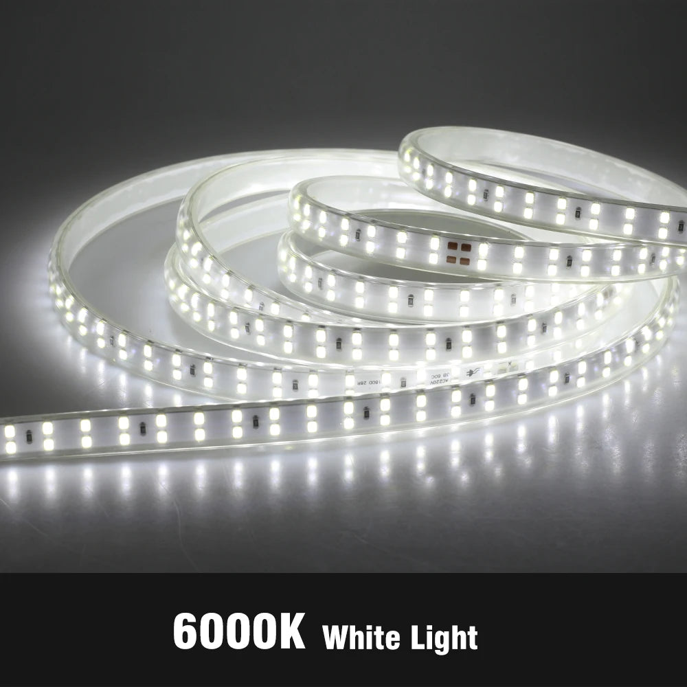 220V LED Strip 2835 High Safety High Brightness 180LEDs/m3000K 4000K 6000K Flexible LED Light Outdoor Waterproof LED Strip Light