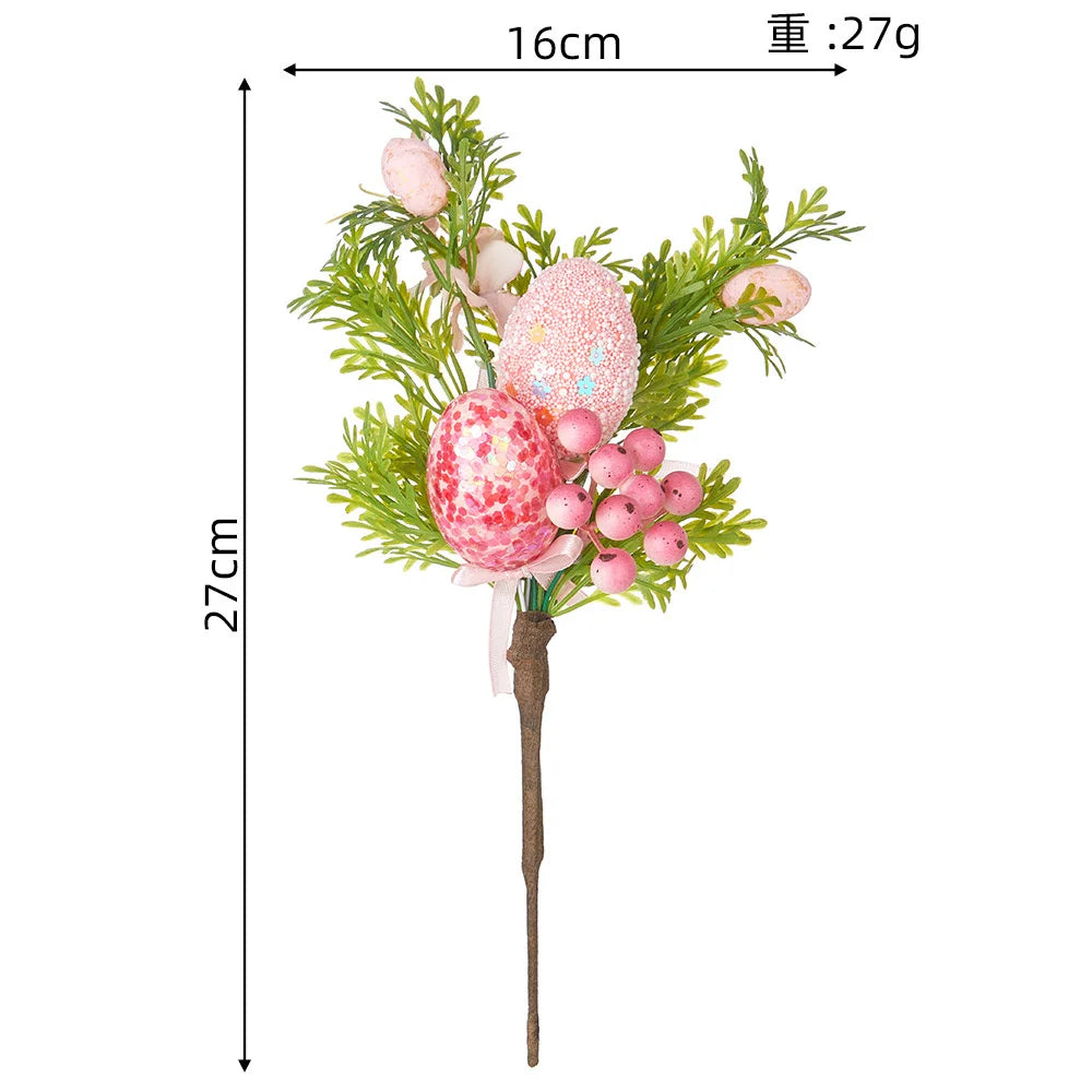 Easter Eggs Branch DIY Tree Artificial Flower Arrangements Bouquets Desktop Decoration Home Office Garden Easter Party Decor
