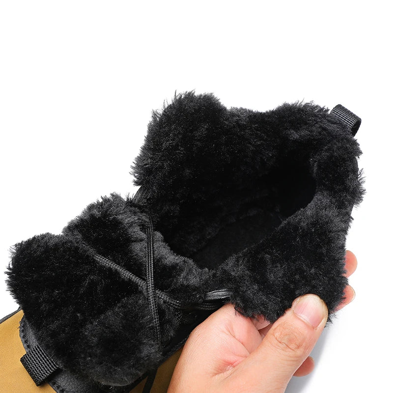Winter Men Snow Boots  For Men Winter Warm Fur Plus Retro Boots Wear-Resistan Leisure Comfort Vintage Style Boots Men