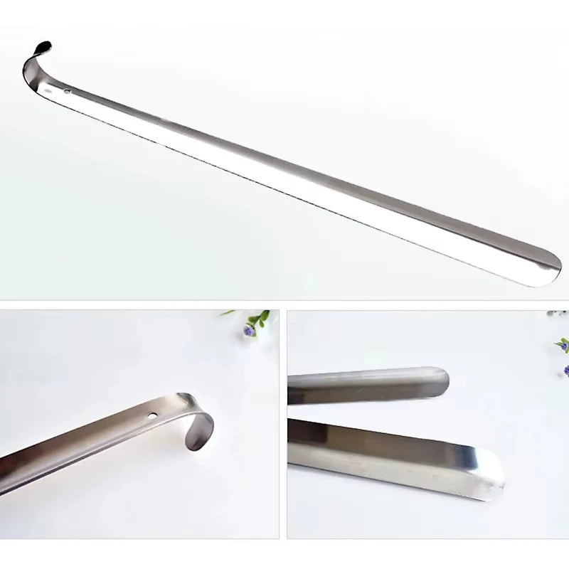 Stainless Steel Shoe Horns Long Handle Home Professional Shoehorn Metal Shoe Extractor Shoe Remover Lifter Pull Tools 52CM