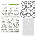 Valentine's Day 2026 New Love Blooms Candy Hearts  Paper Clips Metal Cutting Dies Clear Stamps Stencil For DIY Scrapbook Diary