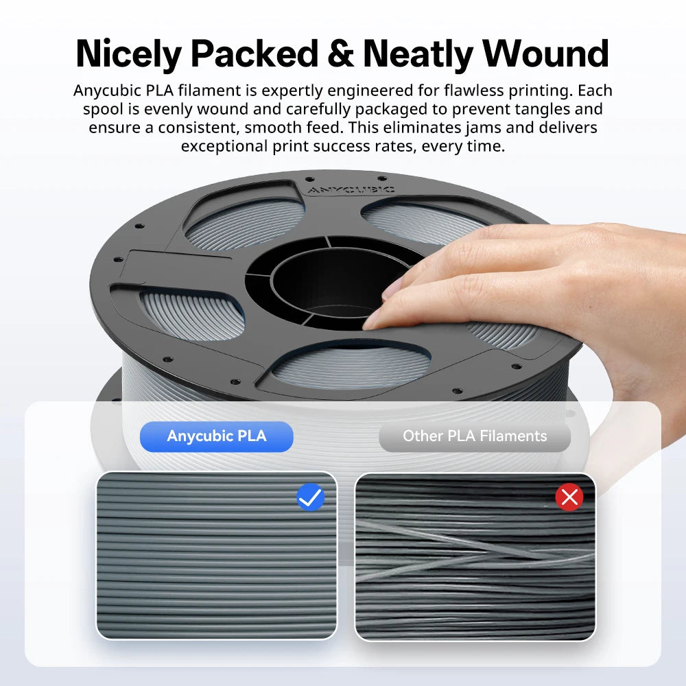 ANYCUBIC 3D Printer Multicolor Filament PLA 1.75mm 1kg/Roll Plastic Rubber Consumables Material For FDM 3D Printer Kobra 2 Pro