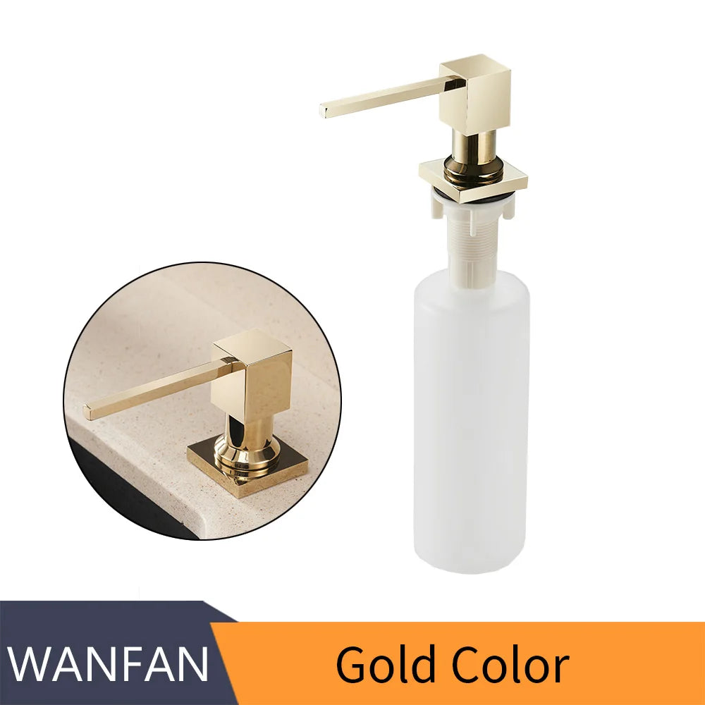 Deck Mounted Kitchen 400ml Soap Dispensers Stainless Steel Pump Chrome Finished for Kitchen Built in Counter top Dispenser 2309