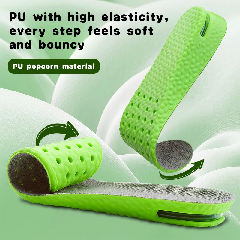 NEW Height Increase Insole for Men Growing Sole Shoes Insoles Unisex Quality Sports Air Shock Absorbing Anti-Odour Shoe Pads