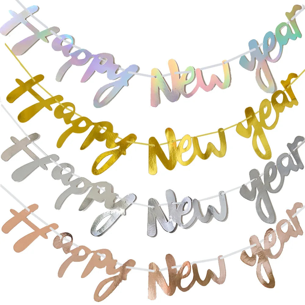Happy New Year Banner Party Decoration Supplies New Year Hanging Decorations Flag Hanging Decorations