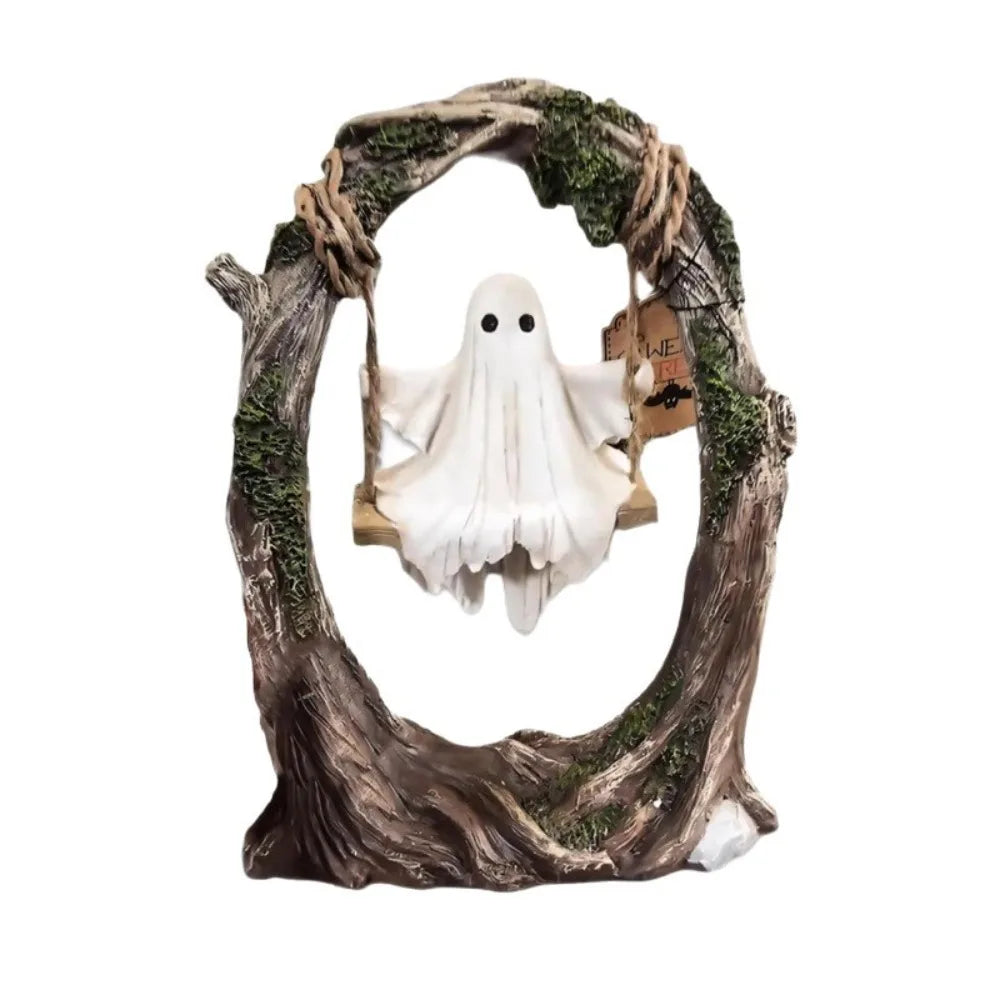 Halloween Themed Halloween Swing Ghost Ornament Handicraft Model Spooky Ghosts Decor Statue Display Ghost Halloween Decoration
