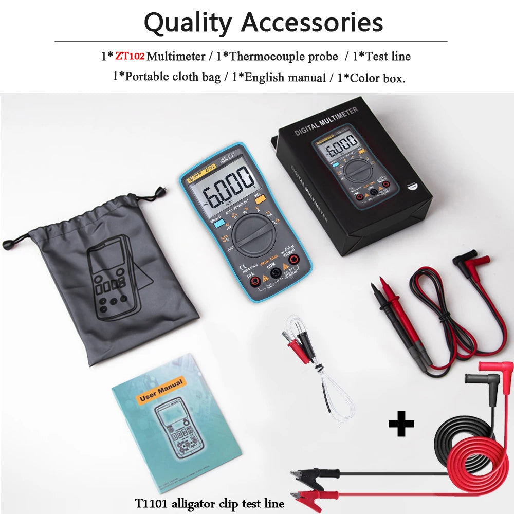 BSIDE Digital Multimeter Auto Range True RMS 8000 High precision Ammeter Voltmeter Smart Capacitor Temperature NCV Ohm Hz Tester