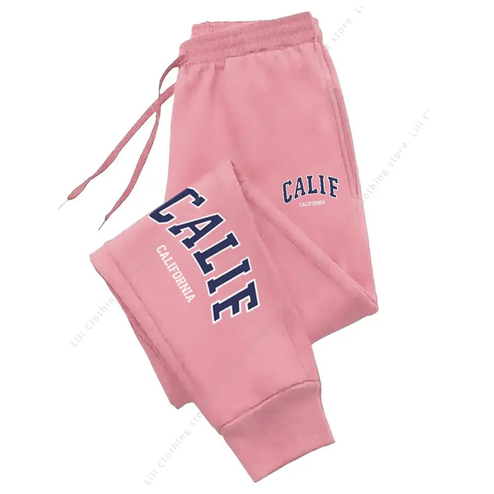 Women's Pants High Quality Trousers Autumn Winter CALIF Letter Print Casual Sports Sweatpants Outdoor Running Jogger Pants Woman