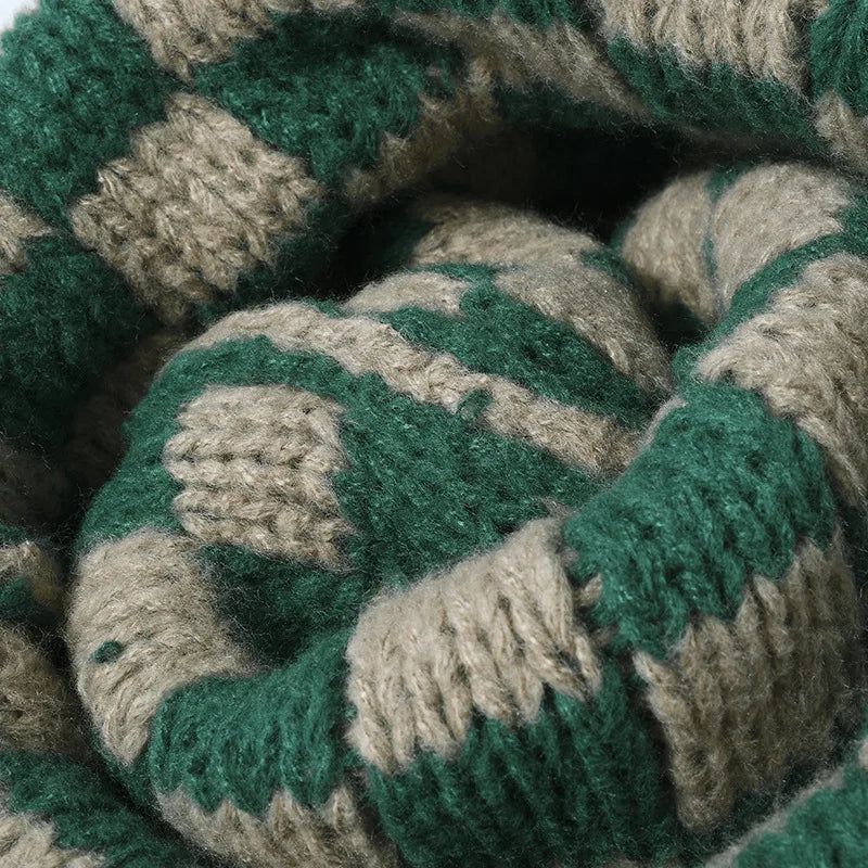 Winter Hats for Woman New Men Beanie Knitted Hat Girl Black White Check Plaid Chess Beanie Gorros Warm Bonnet Ladies Casual Cap