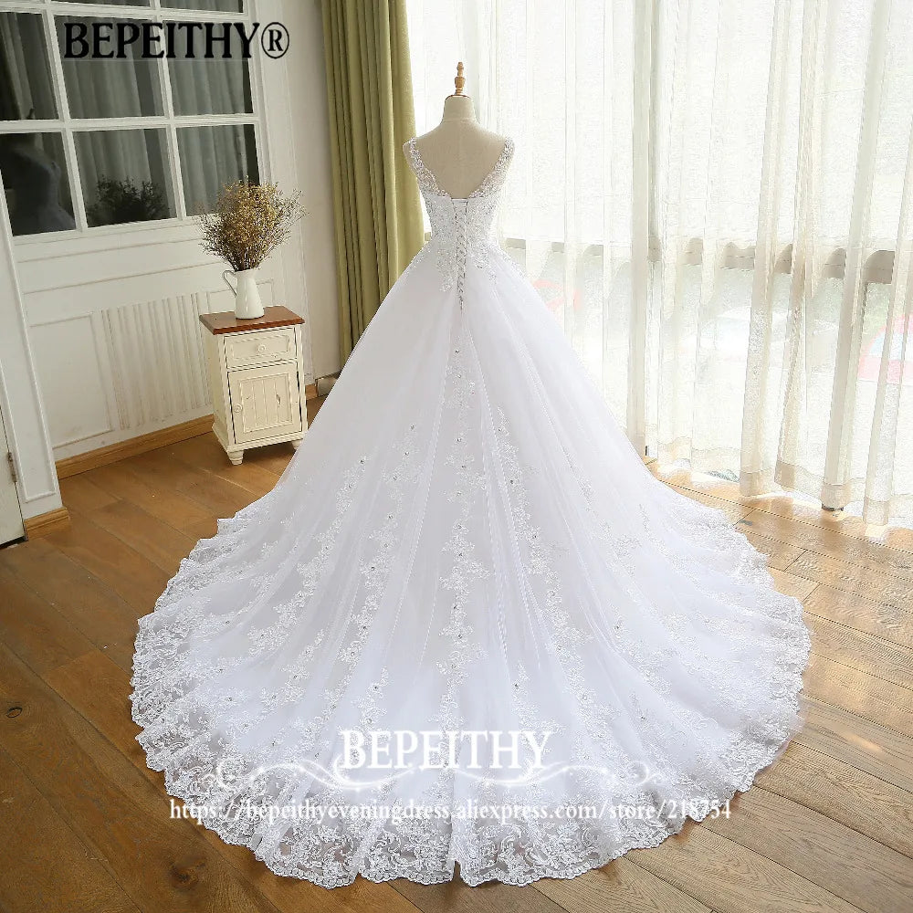 Customized Gorgeous Wedding Dress With Lace Vestido De Novia Princesa Wedding Dresses Real Image Ball Bridal Gown 2022 For Women