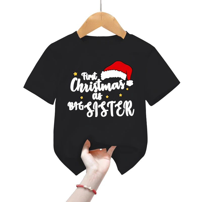 First Christmas of Family Matching T-Shirts Merry Christmas Baby Girl Boys Clothes First Christmas As Mom Dad Matching T-shirt