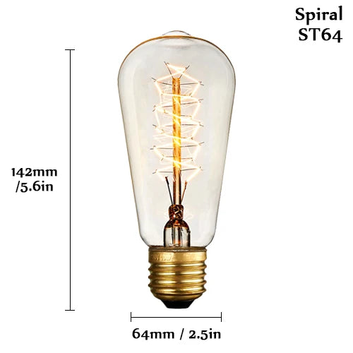 Edison bulb lampada retro lamp incandescent ampoule vintage E27 40w 220V For Decor Filament Bulb E27 Pendant Lights Antique Bulb