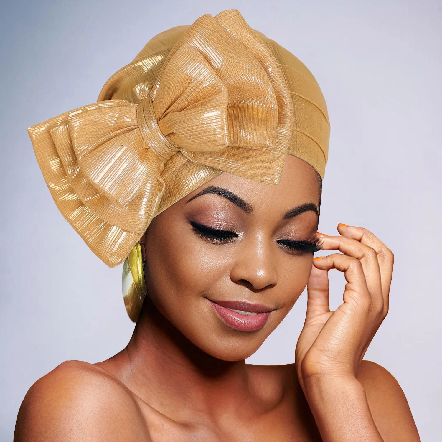 Elastic Bow Turban Caps for Women Muslim Headscarf Hat African Head Wraps Muslim Headwear Headwrap Bonnet Female Turbante Mujer